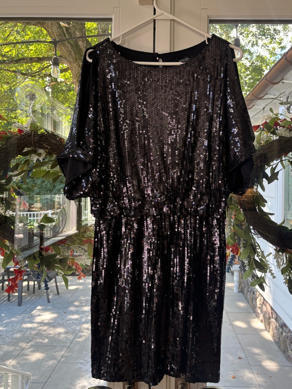 Xscape Black Sequin Mini Dress size 10